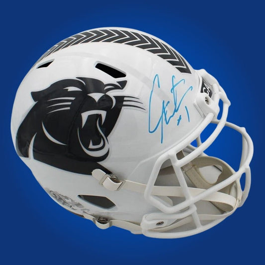 Cam Newton signed Carolina Panthers speed STS Salute replica helmet