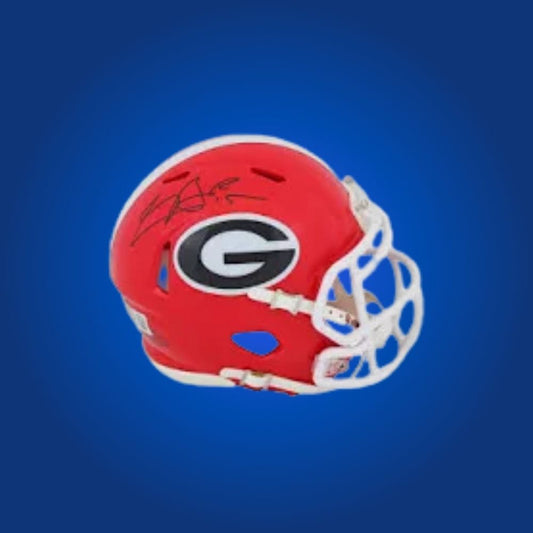 Carson Beck signed Georgia Bulldogs mini helmet, standout memorabilia for Bulldogs fans and collectors.