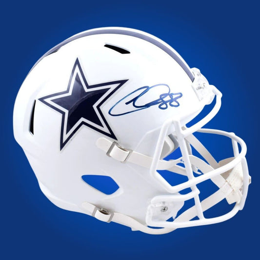 CeeDee Lamb signed Dallas Cowboys white F/S alt speed replica helmet