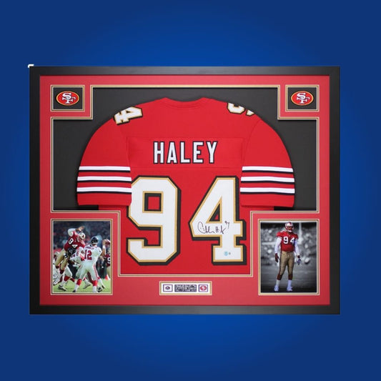 Charles Haley Signed Full Framed Custom San Francisco 49ers Jersey
