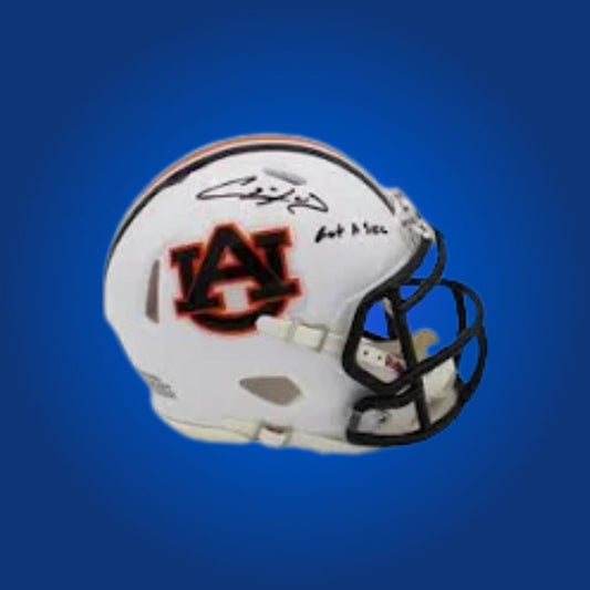 Chris Davis Jr. signed Auburn Tigers mini helmet, great for Auburn football fans and sports memorabilia collections.