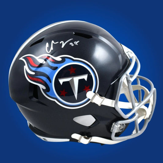 Chris Johnson Signed Tennessee Titans Blue F/S Speedflex Authentic Helmet