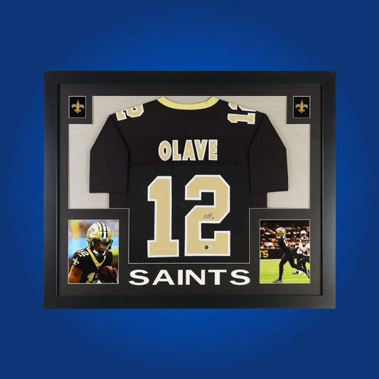 Chris Olave Signed Full Framed Custom New Orleans Saints Jersey