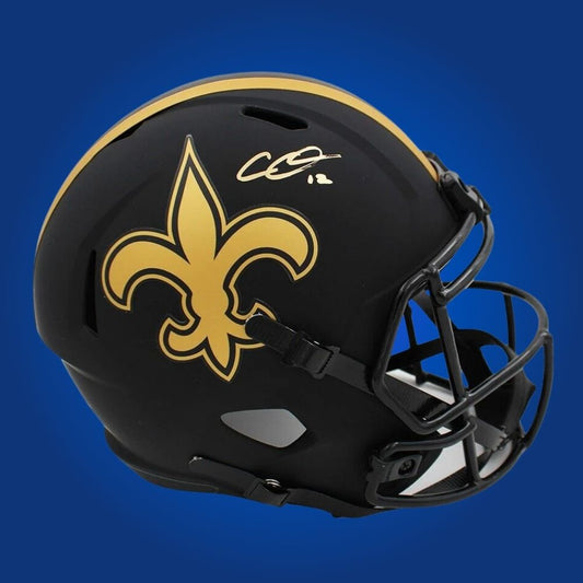 Chris Olave  Signed New Orleans Saints Eclipse Speed Replica Helmet