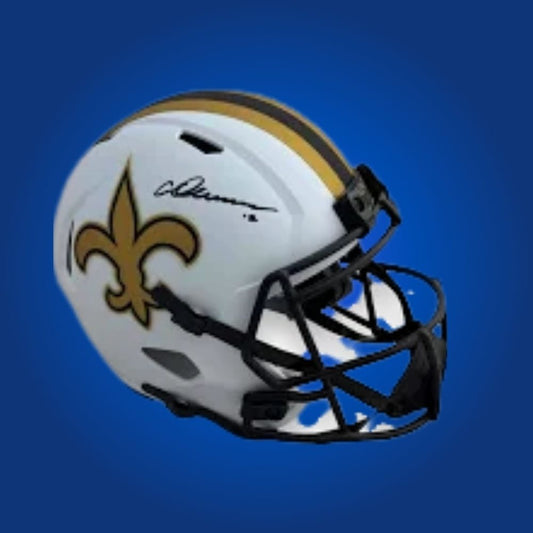 Chris Olave, signed New Orleans Saints lunar speed replica helmet