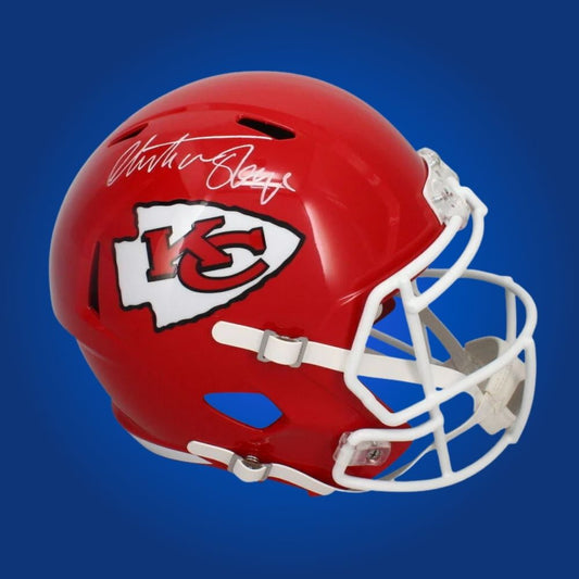 Christian Okoye  Signed  Kansas City Chiefs Red Speed Replica Helmet