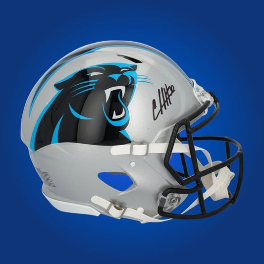 Chuba Hubbard Signed Carolina Panthers Silver Speed Authentic Helmet