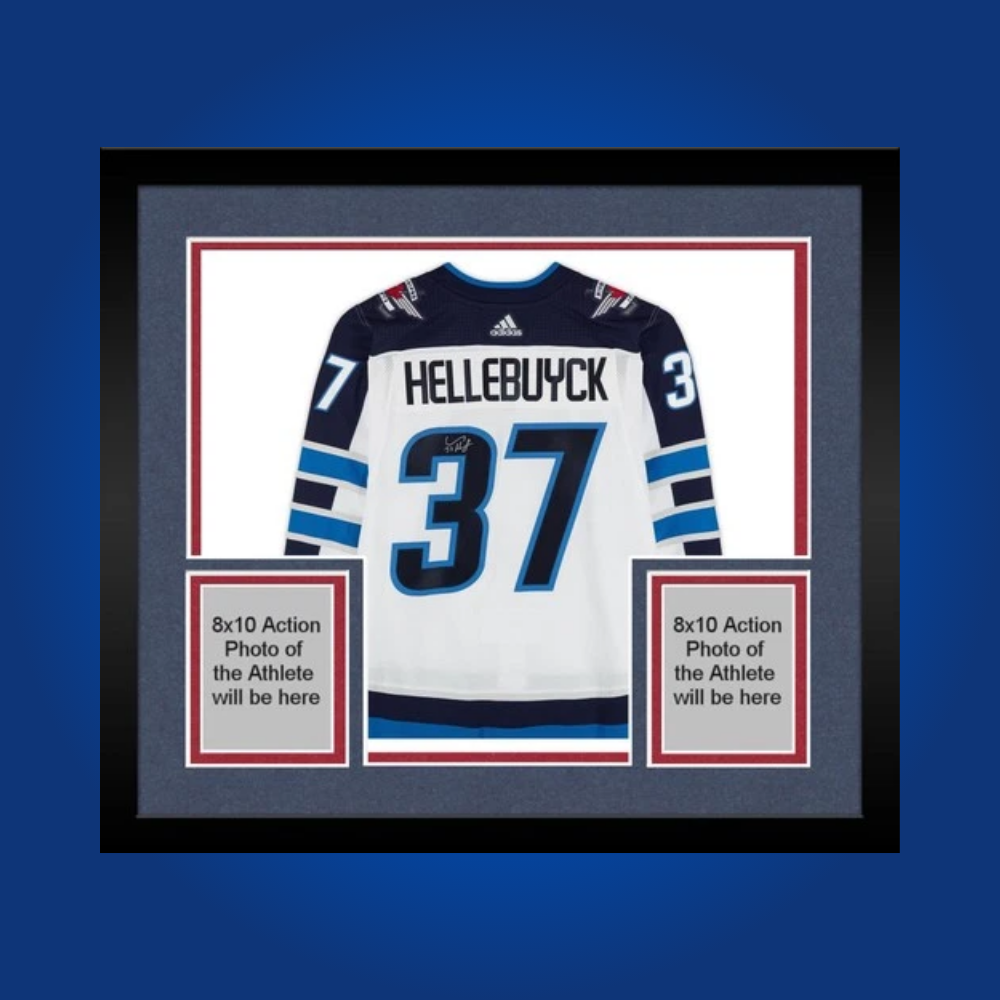 Connor Hellebuyck, Winnipeg Jets, Full Framed White Jersey