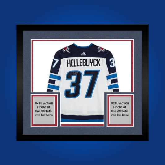 Connor Hellebuyck, Winnipeg Jets, Full Framed White Jersey