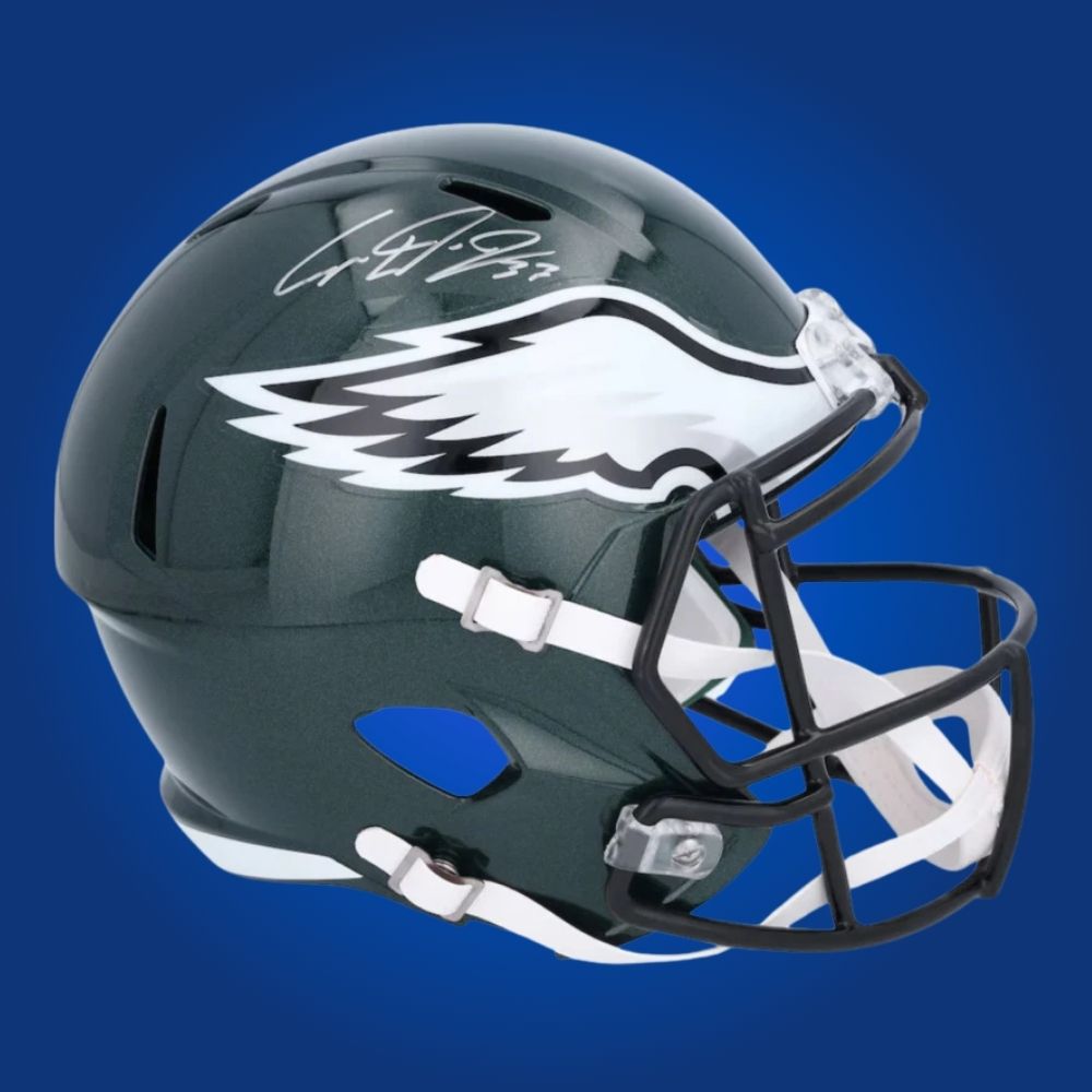 Cooper Dejean signed Philadelphia Eagles helmet