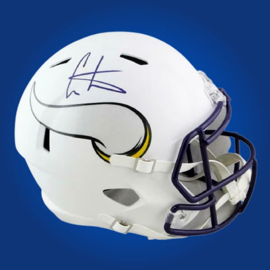 Cris Carter  Signed Minnesota Vikings F/S White Flat Speed Replica Helmet