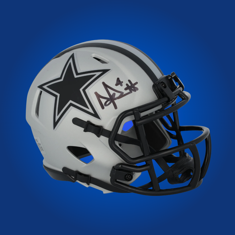 Dallas Cowboys mini helmet signed by Dak Prescott with Certificate of Authenticity