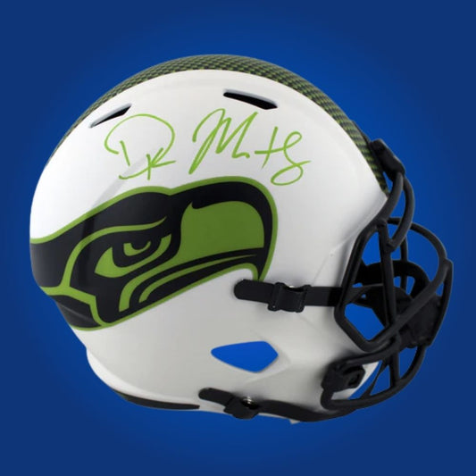 DK Metcalf Signed Seattle Seahawks White Lunar  Speed Replica Helmet