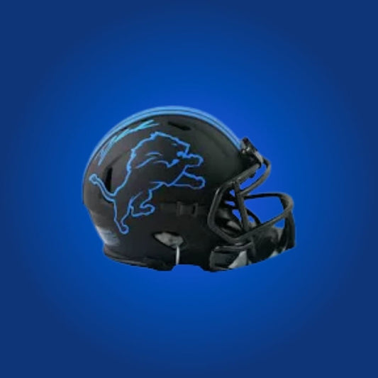 Detroit Lions Eclipse Speed Mini Helmet autographed by D’Andre Swift, Certificate of Authenticity included