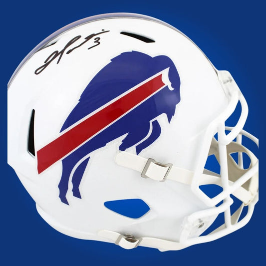 DaMar Hamlin Signed Buffalo Bills White Speed Replica Helmet