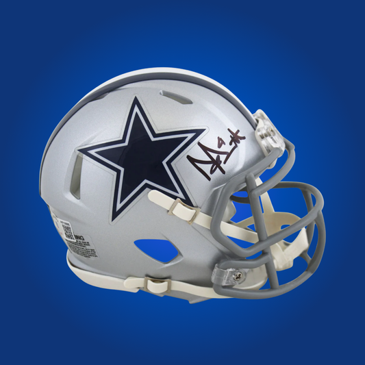 Dallas Cowboys mini helmet signed by Dak Prescott with Certificate of Authenticity