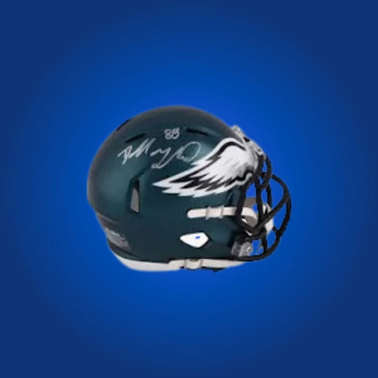Philadelphia Eagles mini helmet signed by Dallas Goedert with Certificate of Authenticity.