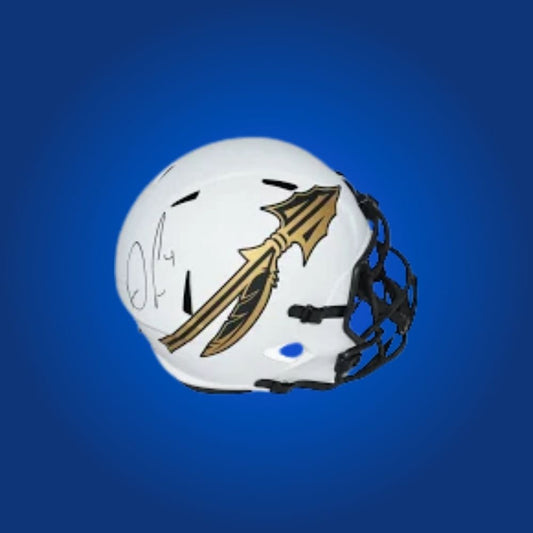 Dalvin Cook autographed Florida State Seminoles mini helmet, must-have for Seminoles supporters and sports memorabilia fans.