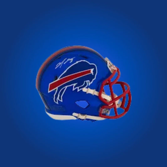 Buffalo Bills Blue Flash Speed Mini Helmet signed by Damar Hamlin, Certificate of Authenticity included
