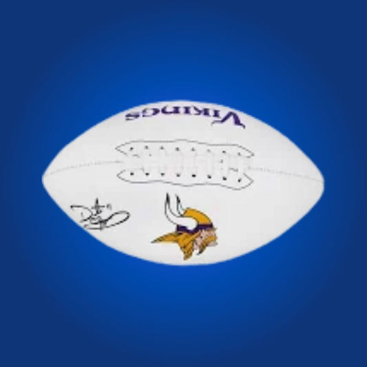 Daunte Culpepper signed Minnesota Vikings logo football, a valuable addition for fans and collectors, authentic signature and certificate of authenticity included.