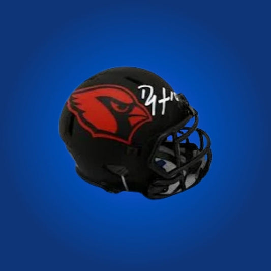 Arizona Cardinals matte black Speed Mini Helmet signed by DeAndre Hopkins, includes COA