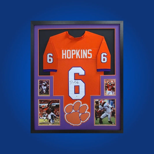 Deandre Hopkins Signed Full Framed Custom Clemson Tigers Jersey – autographed memorabilia, All-Pro wide receiver collectible, perfect for Clemson Tigers supporters.