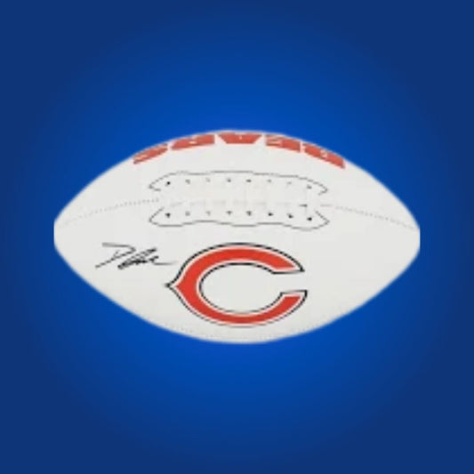 Deandre Swift signed Chicago Bears logo football, a must-have for Bears fans and collectors, guaranteed authentic.