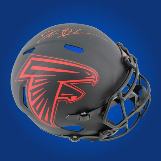 Michael Penix signed Atlanta Falcons red throwback 1966-69 replica helmet