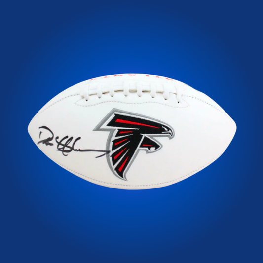Deion Sanders signed Atlanta Falcons logo football, with his iconic autograph, a must-have for Falcons supporters.