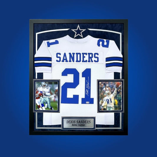 Deion Sanders Signed Full Framed Custom Dallas Cowboys Jersey