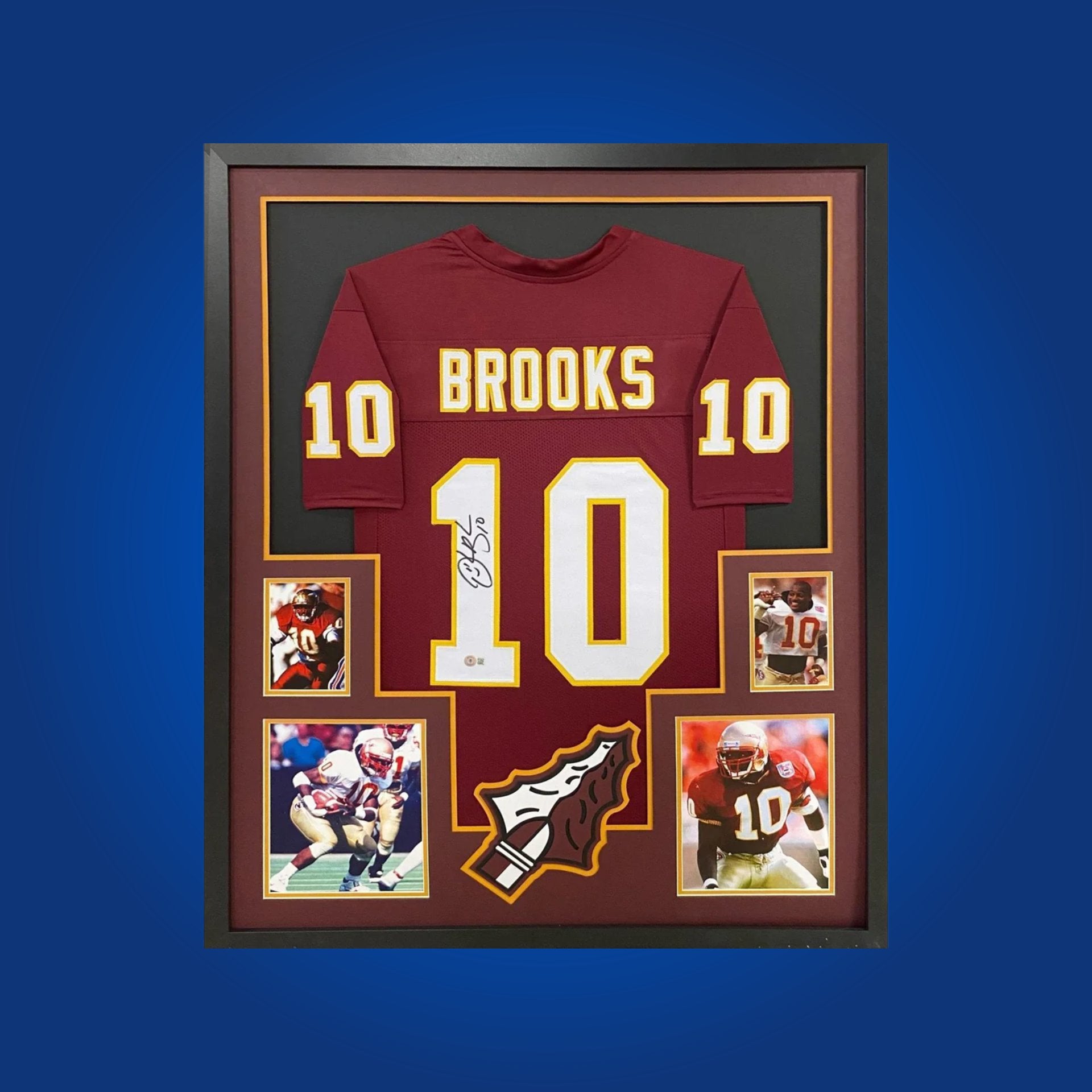 Derrick Brooks Signed Full Framed Custom Florida St Seminoles Jersey – autographed memorabilia, Hall of Fame linebacker collectible, ultimate Florida St fan jersey.