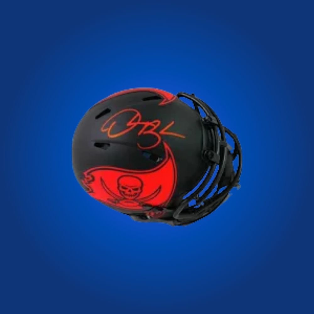 Tampa Bay Buccaneers mini helmet signed by Derrick Brooks with Certificate of Authenticity.