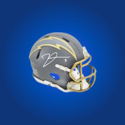 Los Angeles Chargers mini helmet signed by Derwin James with Certificate of Authenticity.