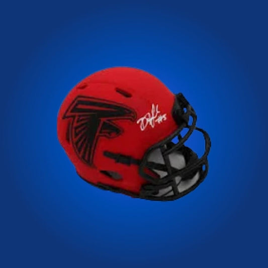 Atlanta Falcons Red Rave Speed Mini Helmet signed by Drake London with Certificate of Authenticity
