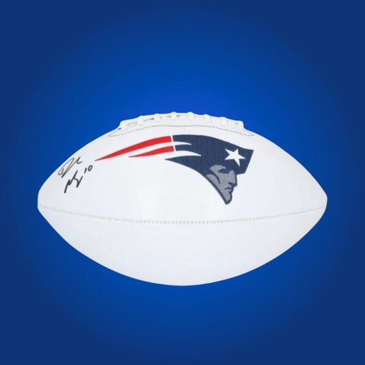 Drake Maye Signed New England Patriots Logo Football