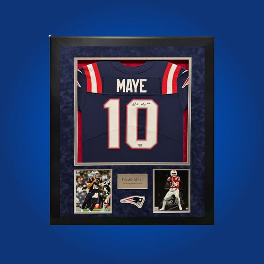 Drake Maye Signed Full Framed Custom New England Patriots Jersey