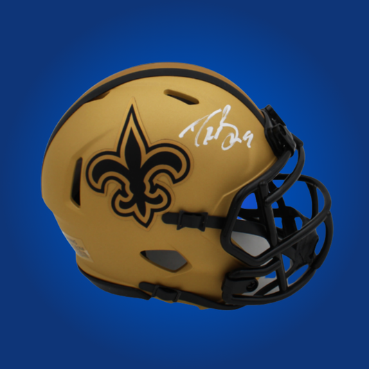 New Orleans Saints mini helmet signed by Drew Brees with Certificate of Authenticity