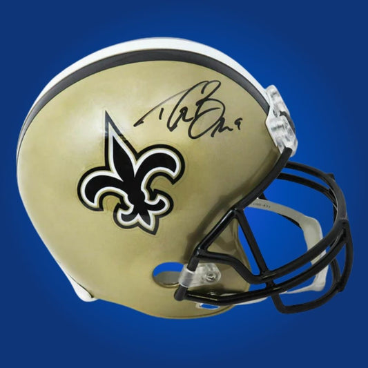 Drew Brees  Signed New Orleans Saints Gold Speed Replica Helmet