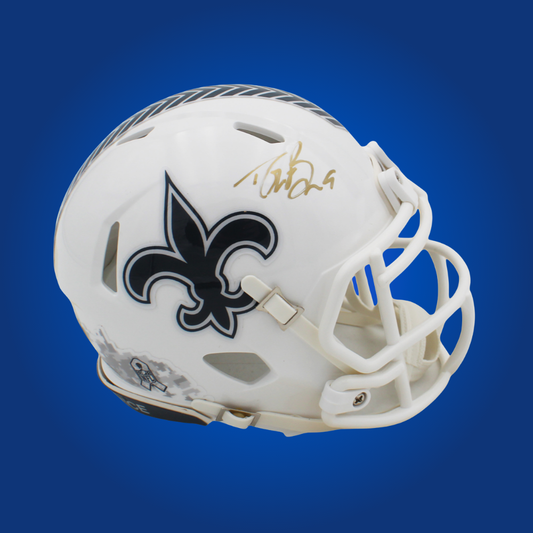 New Orleans Saints mini helmet signed by Drew Brees with Certificate of Authenticity