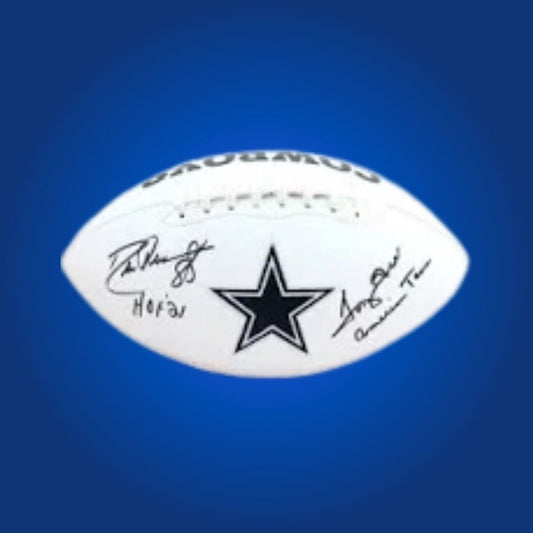 Drew Pearson signed Dallas Cowboys logo football, a standout addition to any memorabilia collection, authenticated for confidence.