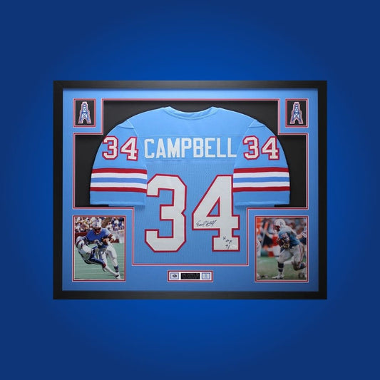 Earl Campbell  Signed Full Framed Custom Tennessee Titans Jersey