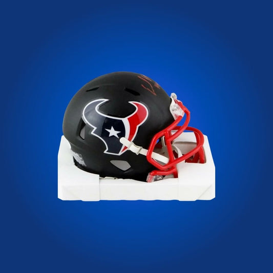 Houston Texans Flat Black Speed Mini Helmet signed by Earl Campbell, Certificate of Authenticity included