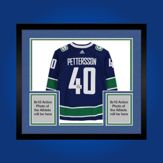 Elias Pettersson, Vancouver Canucks, Full Framed Blue Jersey