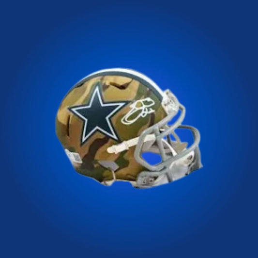 Dallas Cowboys Camo Speed Mini Helmet signed by Emmitt Smith, Certificate of Authenticity included