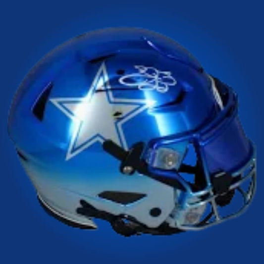 Emmitt Smith Signed Dallas Cowboys  Blue Chrome SpeedFlex Authentic Helmet