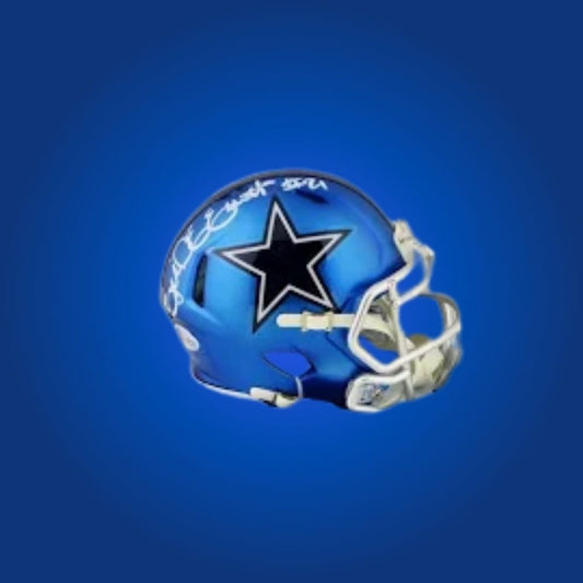 Dallas Cowboys Blue Blaze Speed Mini Helmet signed by Ezekiel Elliott, Certificate of Authenticity included