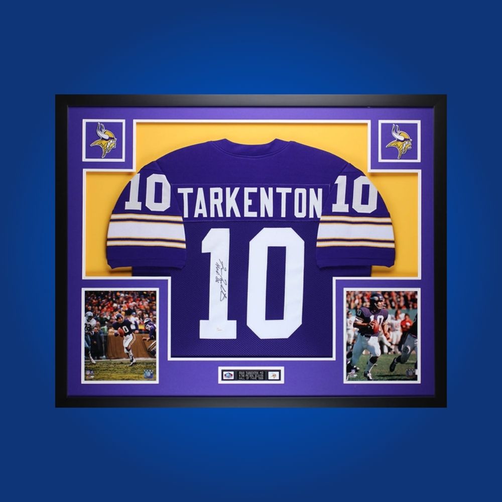 Fran Tarkenton Signed Full Framed Custom Minnesota Vikings Jersey