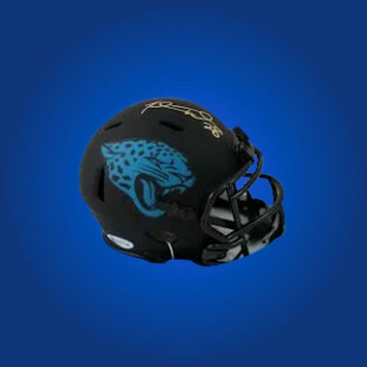 Jacksonville Jaguars Black Eclipse Mini Helmet autographed by Fred Taylor, Certificate of Authenticity included