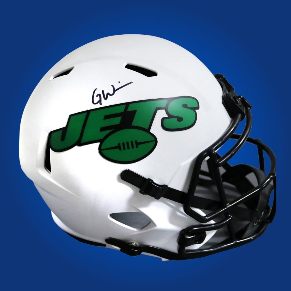 Garrett Wilson signed New York Jets white speed replica helmet