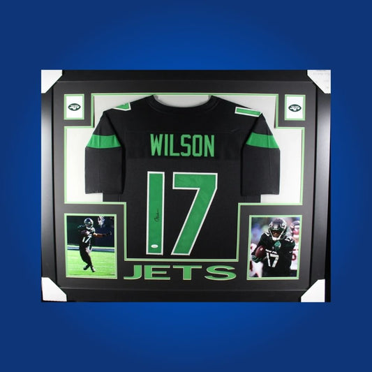 Autographed New York Jets custom jersey by Garrett Wilson with Certificate of Authenticity.